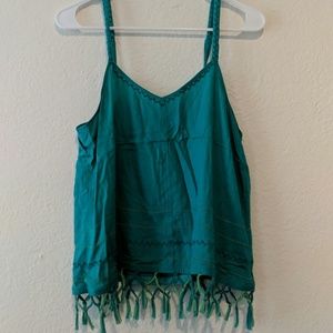 Green tassle bottom tank top